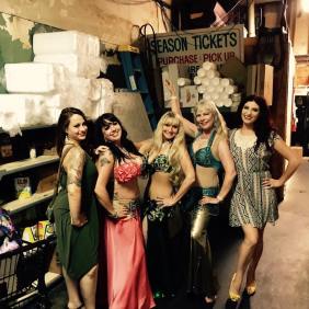 Backstage during one of the weekly shows at Red Dragon! Nickie B and I had already changed, miss Farasha, Sue and Diane are ready to raq!